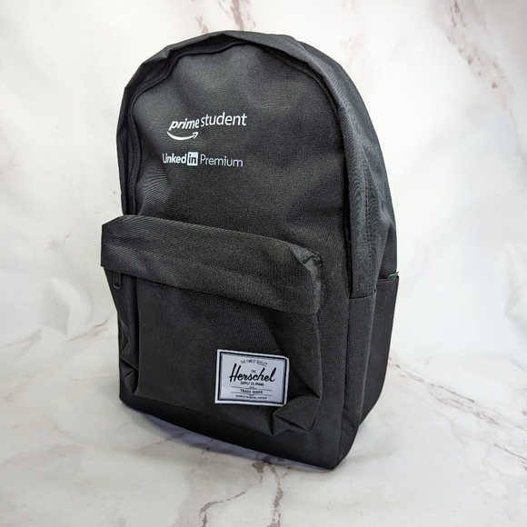 Herschel Backpack Amazon Prime Student Linked In Black Gift Employee Merch Rare - Picture 1 of 16